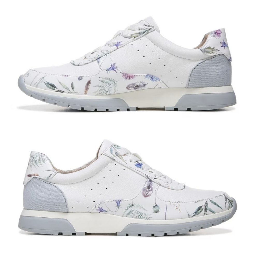 NEW Lifestride Horizon Low Top Sneakers,floral/white, cushion,arch support,sz 6